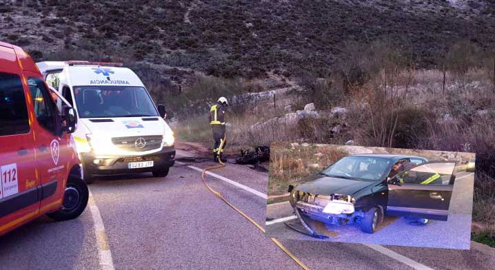 fallecido herido accidente entre una moto turismo