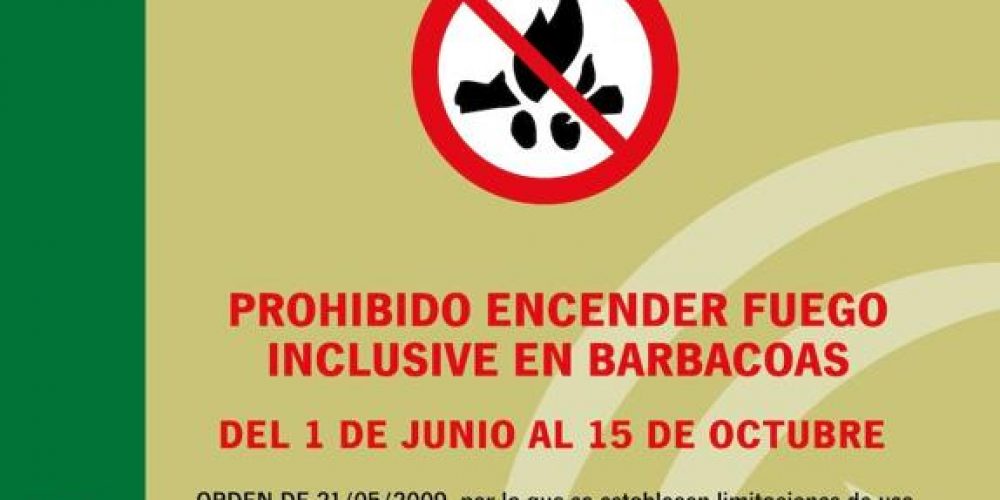Prohibidas las barbacoas y quemas agrícolas en los espacios forestales de Andalucía hasta octubre