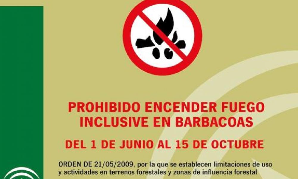 Prohibidas las barbacoas y quemas agrícolas en los espacios forestales de Andalucía hasta octubre