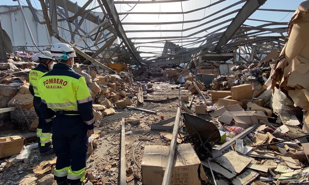 Bomberos de Málaga participan en las labores de rescate y localización de supervivientes en Beirut