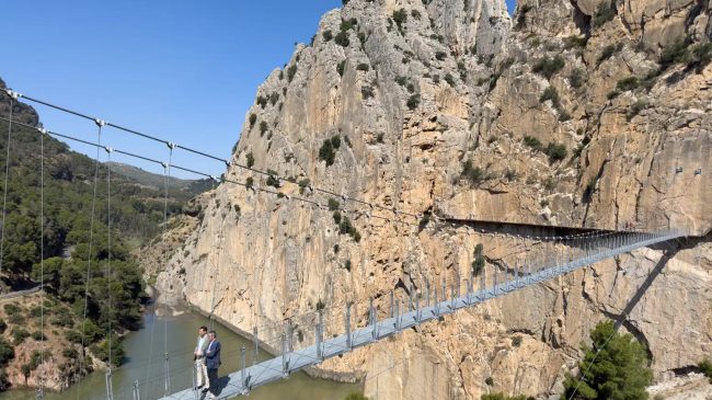 Malaga’s spectacular El Caminito del Rey gorge walk adds 110-metre-long suspension footbridge, the longest of its kind in Spain