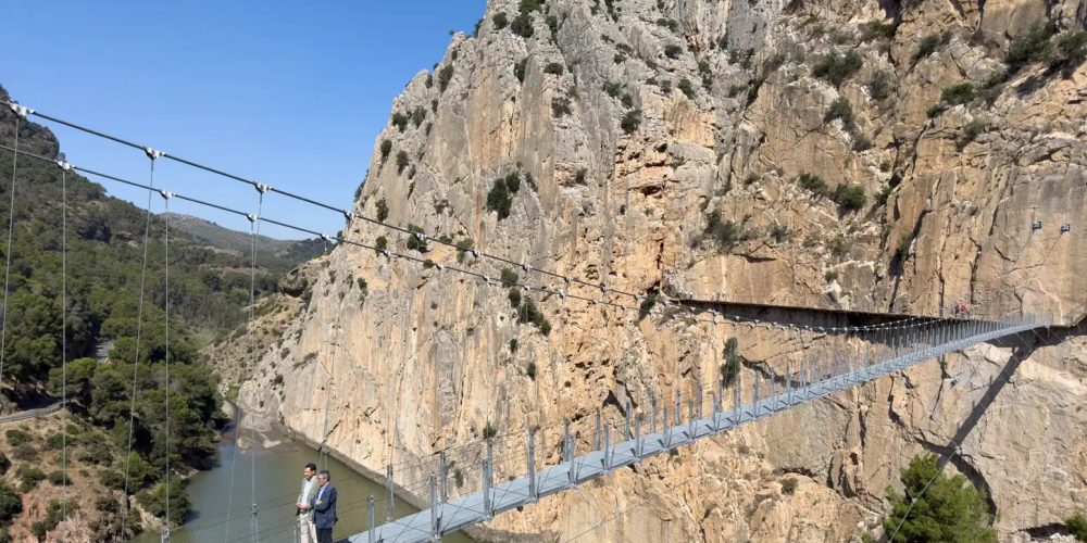 Malaga’s spectacular El Caminito del Rey gorge walk adds 110-metre-long suspension footbridge, the longest of its kind in Spain