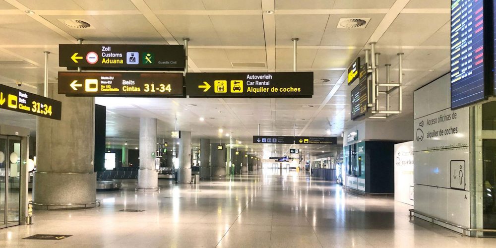 CORONAVIRUS CRISIS – EXCLUSIVE PHOTOGRAPHS: Spain’s Malaga-Costa del Sol airport DESERTED this morning