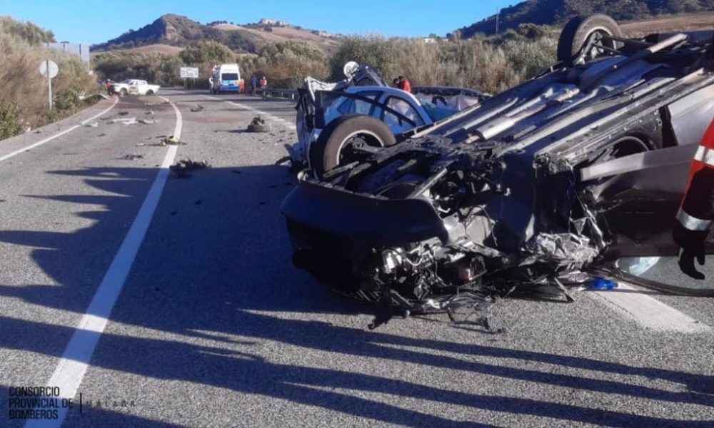 One man dies and three others are injured in a traffic accident in Montecorto